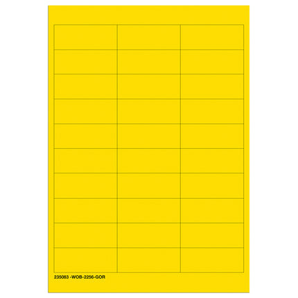 Blank WriteOn Labels on sheets  Yellow without border