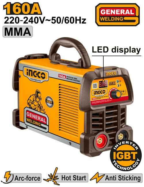 ING-MMA16059INGCOماكينة اللحام INGCO ING-MMA16059 بتقنية العاكس 160 أمبير