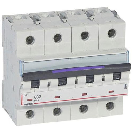 410177Legrandقاطع دائرة ليجراند DX3 رباعي الأقطاب 32 أمبير منحنى C