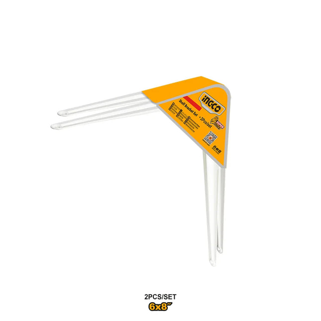 HSB10608INGCOمجموعة أقواس الرفوف Ingco HSB10608 بيضاء فولاذية