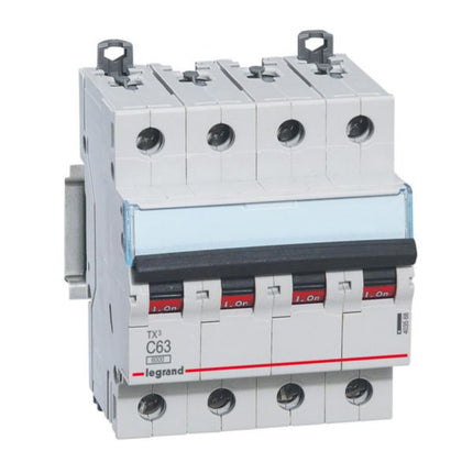 403568Legrandقاطع دارة Legrand TX3 رباعي الأقطاب 63A منحنى C