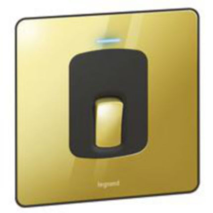 832412Legrandمفتاح Synergy Sleek ثنائي القطب مع مؤشر LED أزرق 20A ذهبي لامع