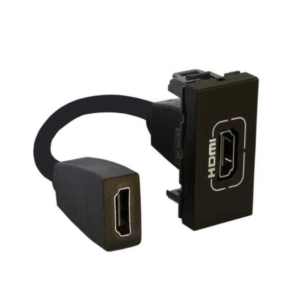 079478LLegrandمقبس موزاييك HDMI مجهز مسبقاً وحدة واحدة أسود غير لامع