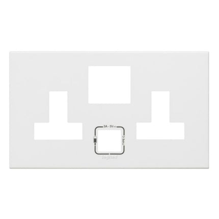 575117Legrandلوحة بيضاء ذات مقبسين BS13 مع USB من ليجراند 575117