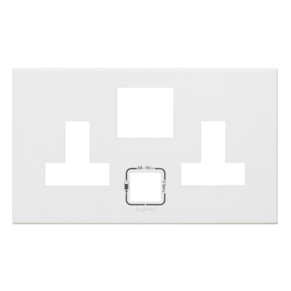 575117Legrandلوحة بيضاء ذات مقبسين BS13 مع USB من ليجراند 575117