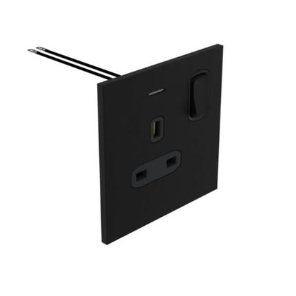 AR-68429Legrandمأخذ Art d'Arnould أحادي المجموعة معيار بريطاني 13A-250V لون أسود مات