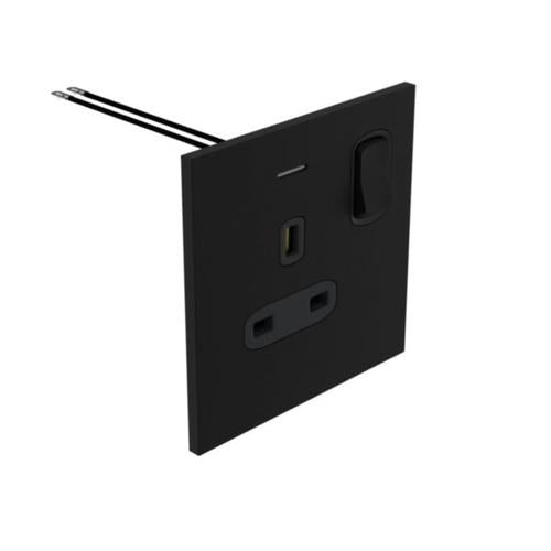 AR-68429Legrandمأخذ Art d'Arnould أحادي المجموعة معيار بريطاني 13A-250V لون أسود مات