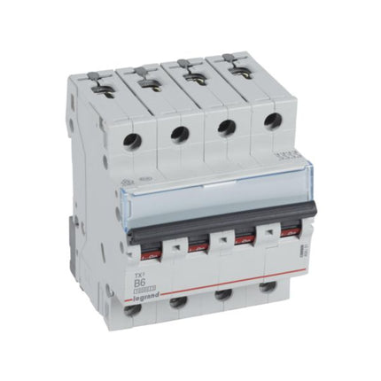 404151Legrandقاطع دارة Legrand TX3 رباعي الأقطاب 6A منحنى B بقوة 10kA