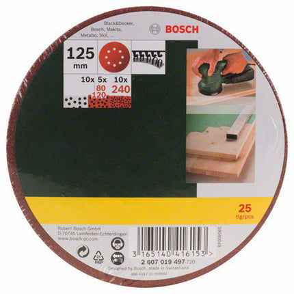 Random Orbit Sanding Discs 125mm G80-240 25pcs