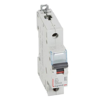 407426Legrandقاطع دائرة ليجراند DX3 MCB أحادي القطب 2A منحنى B سعة 6kA