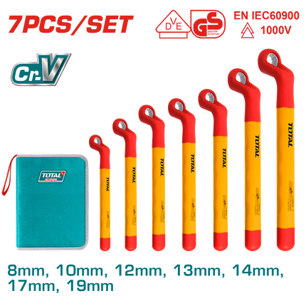 THKISPA0702Total Toolsمجموعة مفتاح رنك معزول 7 قطع من توتال