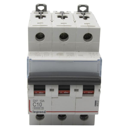 407857Legrandقاطع دارة Legrand DX3 ثلاثي الأقطاب 10A منحنى C