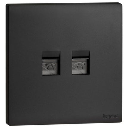 MEC42070BLLegrandمقبس هاتفي مزدوج Obria RJ11 بلون أسود مات