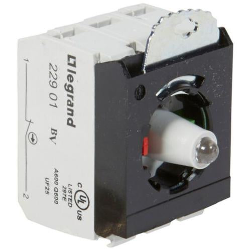 023015Legrandوحدة فرعية زر مضاء Osmoz NO+NC أخضر 230V