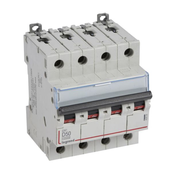 409538Legrandقاطع دائرة Legrand DX3 رباعي الأقطاب 50A منحنى D بقدرة 10kA