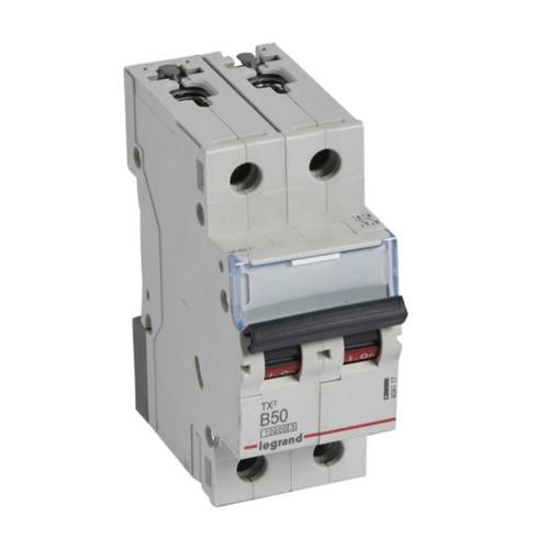 404117Legrandقاطع دائرة Legrand MCB TX3 10000A ثنائي القطب 50A
