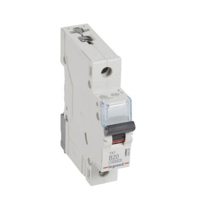 404085Legrandقاطع الدائرة الكهربائية لجراند TX3 أحادي القطب 20A منحنى B