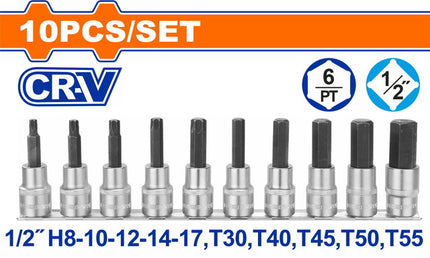 WST1412Wadfowمجموعة مفاتيح بت 10 قطع 1/2" وادفو