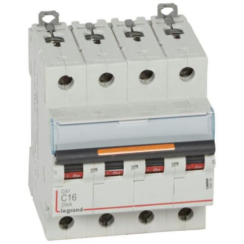 409794Legrandقاطع دارة Legrand DX3 رباعي الأقطاب 16A منحنى C