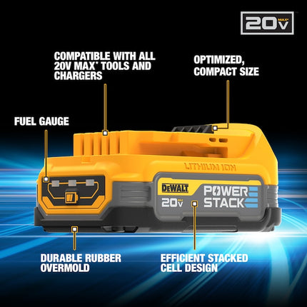 ‎Dewalt 20V Max Hammer Drill/Driver & Impact Driver Combo Kit with Powerstack Compact Batteries