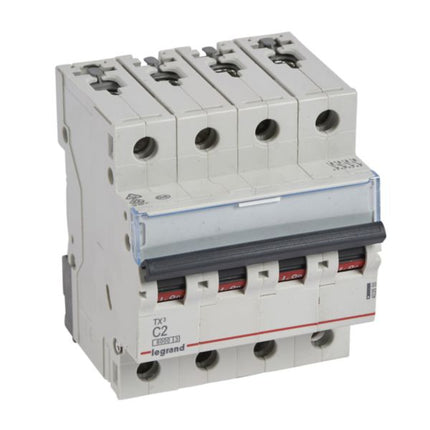 403555Legrandقاطع دارة Legrand MCB TX3 6000A رباعي الأقطاب 2A منحنى C