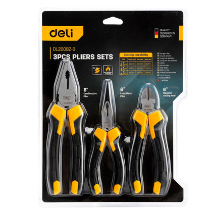 Deli Sturdy Pliers Set , EDL2008Z-3