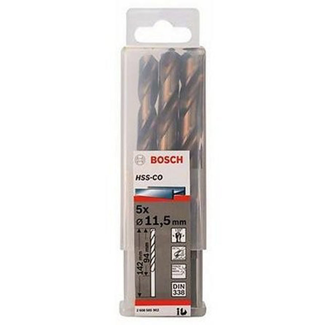 Bosch Tools,2608585902,Metal Drill Bit HSS-CO Set | 11.5x94x142mm - 5pcs