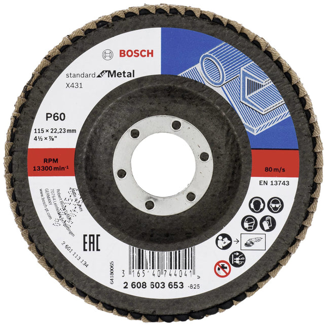 Bosch Tools,2608603653,Flap Disc Standard for Metal X431 115mm G60