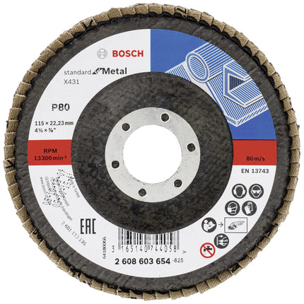 Bosch Tools,2608603654,Flap Disc Standard for Metal X431 115mm G80