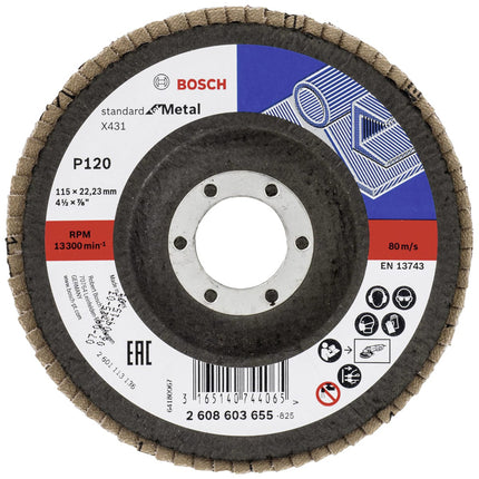 Bosch Tools,2608603655,Flap Disc Standard for Metal X431 115mm G120