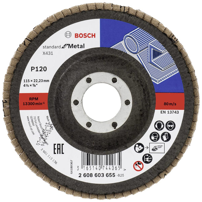 Bosch Tools,2608603655,Flap Disc Standard for Metal X431 115mm G120