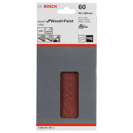 Bosch Tools,2608605303,Sanding Sheet C430 Expert for Wood/Paint, 93x186mm,G60