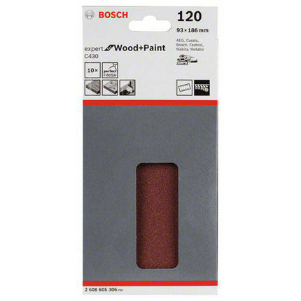 Bosch Tools,2608605306,Sanding Sheet C430 Expert for Wood/Paint, 93x186mm , G120