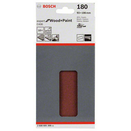 Bosch Tools,2608605308,Sanding Sheet C430 Expert for Wood/Paint, 93x186mm , G180