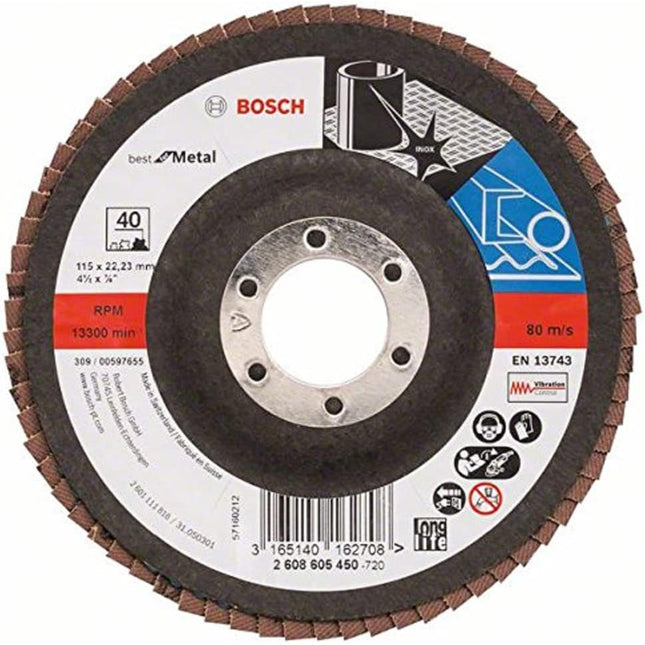 Bosch Tools,2608605450,Flap Disc Best for Metal X571 115mm G40 , angled