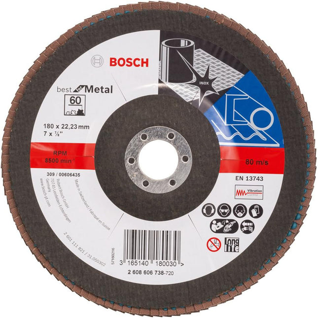 Bosch Tools,2608606738,Flap Disc Best for Metal X571,180mm,G60