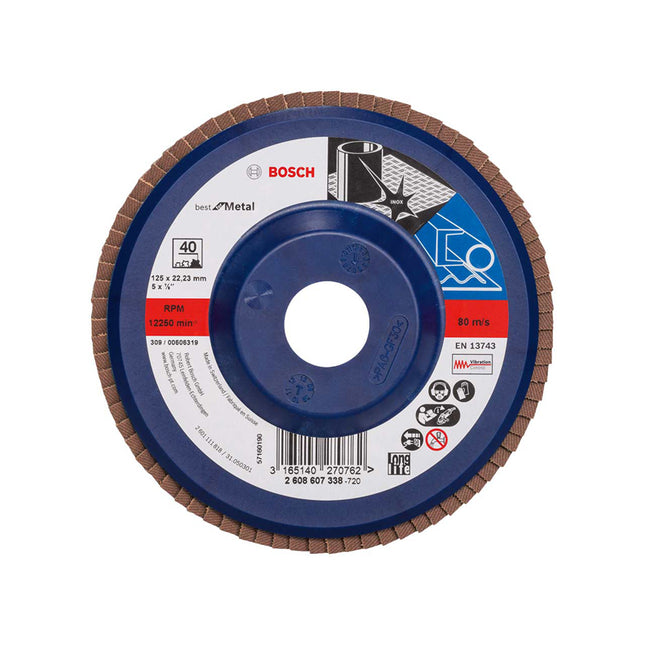 Bosch Tools,2608607323,Flap Disc Best for Metal X571 115mm G60, straight