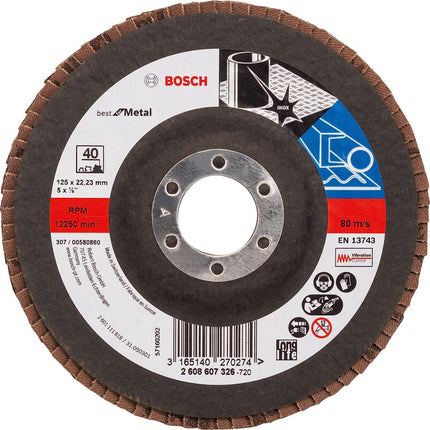 Bosch Tools,2608607326,Flap Disc Best for Metal X571 125mm G40