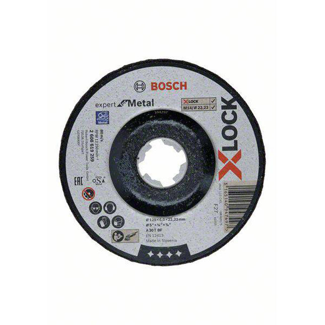 Bosch Tools,2608619259,Grinding Disc X-LOCK Expert for Metal 125x6x22.23 mm Depressed Grinding