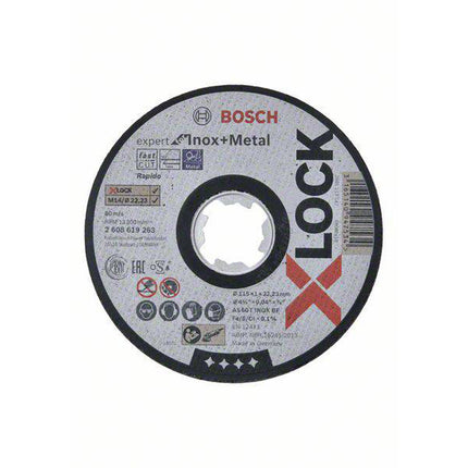 Bosch Tools,2608619263,Cutting Disc X-LOCK Expert for Metal & Inox 115x1x22.23 Straight Cutting