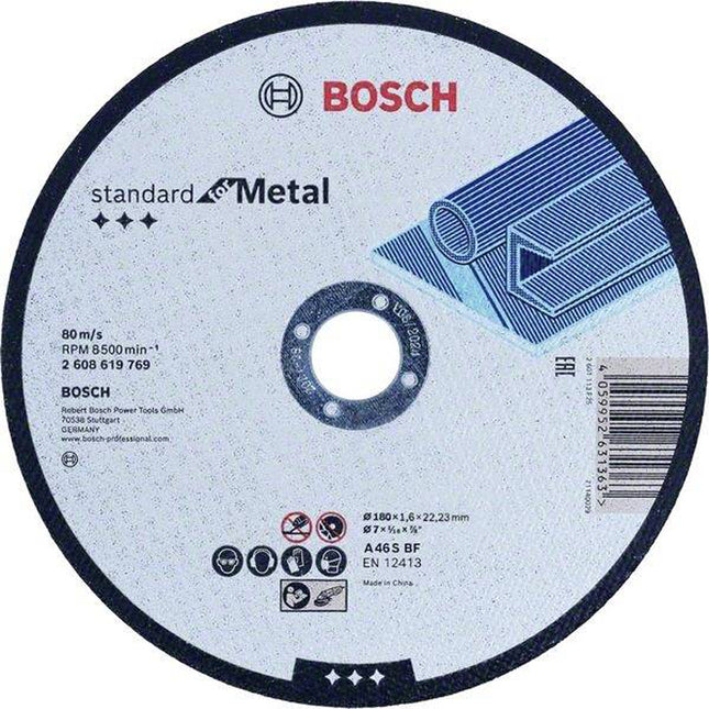 Bosch Tools,2608619769,Cutting Disc Standard for Metal 180x1.6x22.23 mm