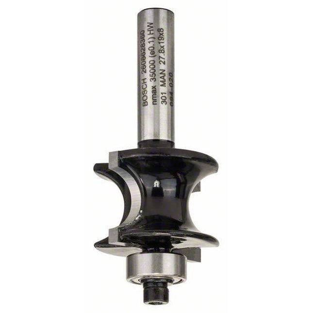 Bosch Tools,2608628360,Guided staff bead Bit 8mm, R1 6mm, L 19mm, G 63mm