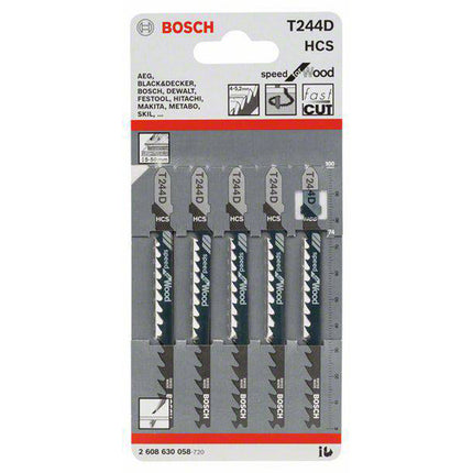 Bosch Tools,2608630058,JSB Set T 244D Speed for Wood 100mm 5pcs