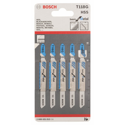 Bosch Tools,2608631012,JSB Set T 118G Basic for Metal 92mm 5pcs