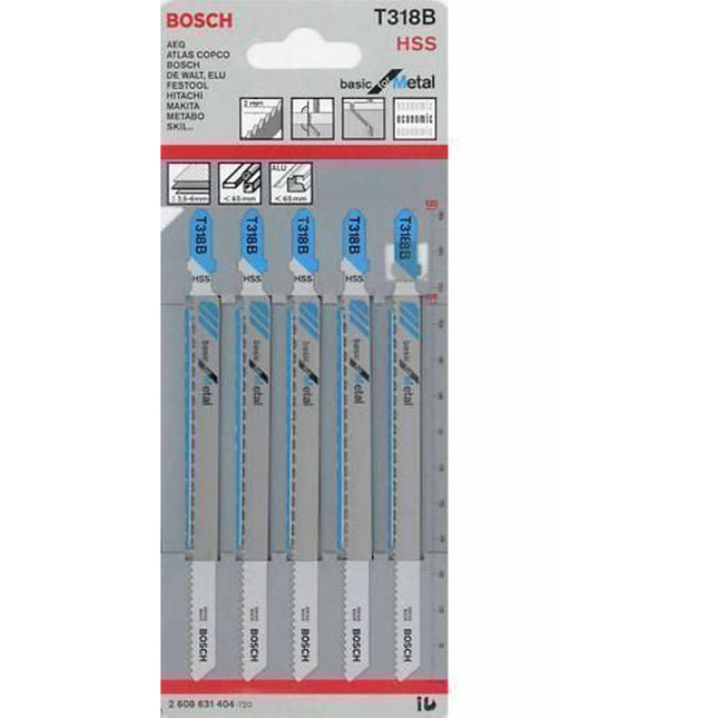 Bosch Tools,2608631404,JSB Set T 318B Basic for Metal 132mm 5pcs