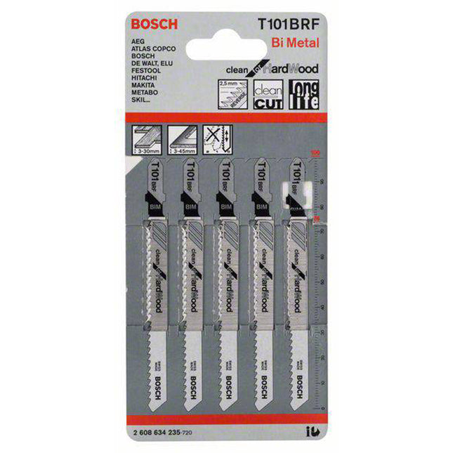 Bosch Tools,2608634235,JSB Set T 101BRF BIM Clean for Hard Wood 5pcs