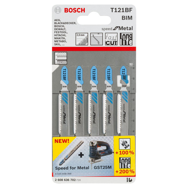 Bosch Tools,2608636702,JSB Set T 121BF Speed for Metal 5pcs