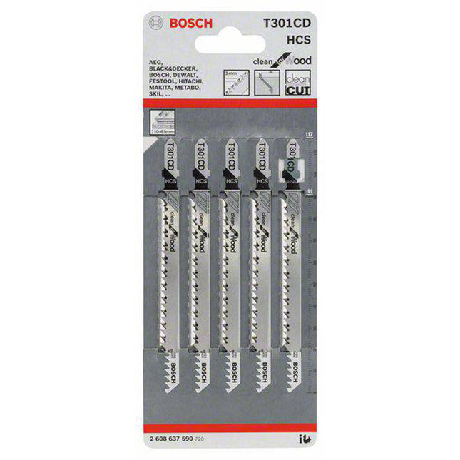 Bosch Tools,2608637590,JSB Set T 301CD RB Clean for Wood 5pcs