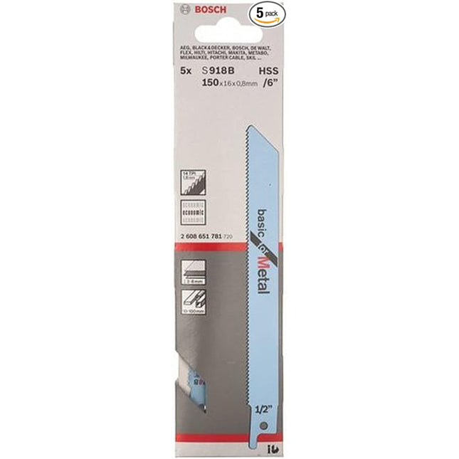 Bosch Tools,2608651781,RSB Basic for Metal S918BF 5pcs