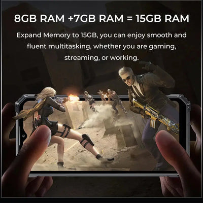 WP28Oukitelهاتف Oukitel WP28 4G المتين بشاشة 6.52 بوصة وبطارية كبيرة 10600 مللي أمبير وكاميرا بدقة 48 ميجابكسل (15 جيجابايت + 256 جيجابايت NFC)